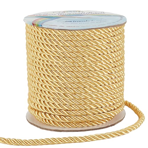 OLYCRAFT 27M 5mm Twist Nylon Cord Rope 3-Lagiges Gold Twist Cord Trim Für Wohnkultur, Basteln Und Kostüme Basteln von OLYCRAFT