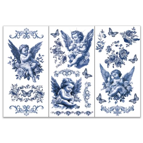 OLYCRAFT 3 Stück/Set Engel Abziehbilder Zum Aufreiben Für Möbel Und Kunsthandwerk 15x30cm Barock Dekor Transferaufkleber Französischer Vintage Blauer Engel Abziehbilder Zum Aufreiben OLYCRAFT 3 Stück/Set Engel Abziehbilder Zum Aufreiben Für Möbel Und Kunsthandwerk 15x30cm Barock Dekor Transferaufkleber Französischer Vintage Blauer Engel Abziehbilder Zum Aufreiben von OLYCRAFT