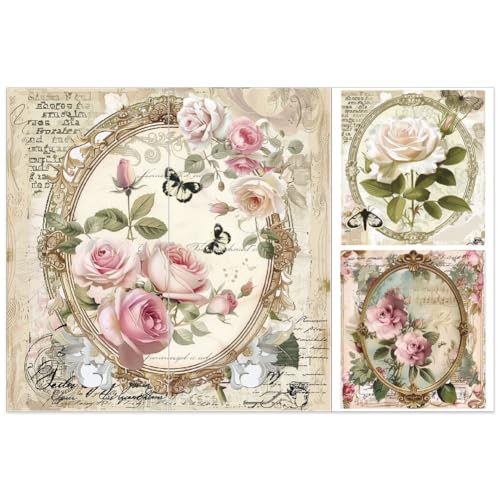 OLYCRAFT 3 Stück/Set Rosen Abziehbilder Zum Aufreiben Für Möbel Und Kunsthandwerk 15x30cm Vintage Fotorahmen Dekor Transferaufkleber Florale Abziehbilder Zum Aufreiben Für Holzmöbel Scrapbooking OLYCRAFT 3 Stück/Set Rosen Abziehbilder Zum Aufreiben Für Möbel Und Kunsthandwerk 15x30cm Vintage Fotorahmen Dekor Transferaufkleber Florale Abziehbilder Zum Aufreiben Für Holzmöbel Scrapbooking von OLYCRAFT