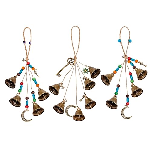OLYCRAFT 3 Stück 3 Stil Hexe Glocken Hexenglocken Garten Windspiel Türschutz Windspiel Glocken Schlüsselanhänger mit Mondschlüssel Wiccan Glocken mit Holzperlen für Home Zimmer Dekoration - 30cm OLYCRAFT 3 Stück 3 Stil Hexe Glocken Hexenglocken Garten Windspiel Türschutz Windspiel Glocken Schlüsselanhänger mit Mondschlüssel Wiccan Glocken mit Holzperlen für Home Zimmer Dekoration - 30cm von OLYCRAFT