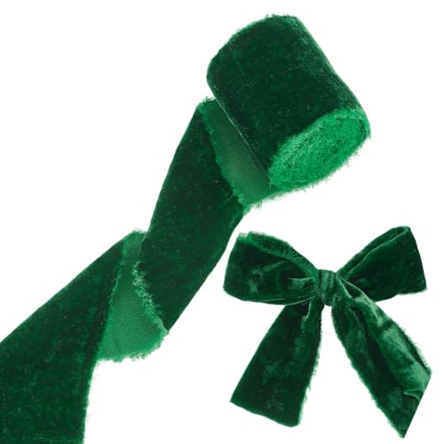 OLYCRAFT 2.7m Dunkelgrünes Samtband 7.5cm Breit Ausgefranstes Randband Fransen Samtband 1mm dick Raue Kante Rustikales Hochzeitsband Seidensamtband Für Blumenstrauß Geschenkverpackung Hochzeitsdekor OLYCRAFT 2.7m Dunkelgrünes Samtband 7.5cm Breit Ausgefranstes Randband Fransen Samtband 1mm dick Raue Kante Rustikales Hochzeitsband Seidensamtband Für Blumenstrauß Geschenkverpackung Hochzeitsdekor von OLYCRAFT