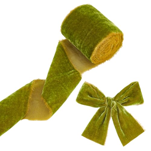 OLYCRAFT 3 Yards/2.7m Dunkelgrünes Samtband 7.5cm Breit Fransen Samtband 1mm Dick Rohe Kante Rustikales Hochzeitsband Flaches Seiden Samtband Für Blumenstrauß Geschenkverpackung Hochzeitsdekoration OLYCRAFT 3 Yards/2.7m Dunkelgrünes Samtband 7.5cm Breit Fransen Samtband 1mm Dick Rohe Kante Rustikales Hochzeitsband Flaches Seiden Samtband Für Blumenstrauß Geschenkverpackung Hochzeitsdekoration von OLYCRAFT