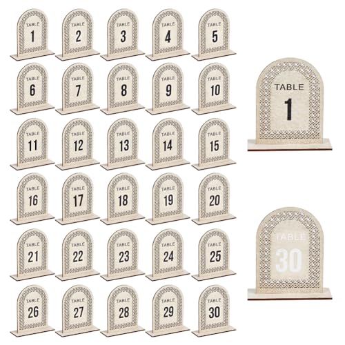 OLYCRAFT 30 Sets hölzerne Tischnummer Zeichen 8x11cm Zahlen 1~30 Rattan durchbrochene hölzerne Zeichen Hochzeitstisch Zahlen steht mit Basis Display für Restaurant Empfänge Hochzeit liefert OLYCRAFT 30 Sets hölzerne Tischnummer Zeichen 8x11cm Zahlen 1~30 Rattan durchbrochene hölzerne Zeichen Hochzeitstisch Zahlen steht mit Basis Display für Restaurant Empfänge Hochzeit liefert von OLYCRAFT