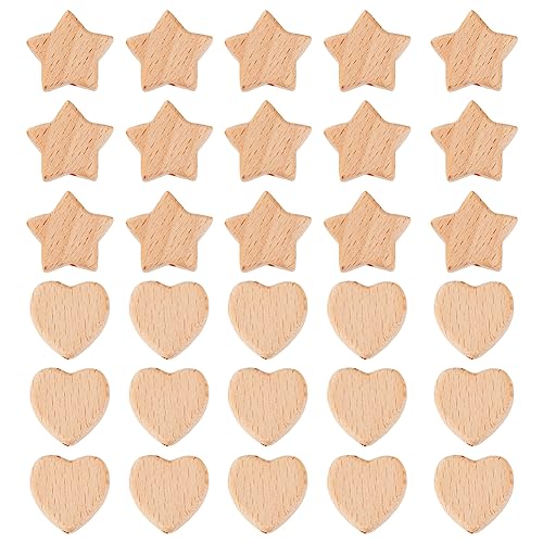 OLYCRAFT 30 Stück 2 Stile Natürliche Holzperlen Stern Herz Form Holzperlen Unlackierte Lose Holzperlen Ungefärbte Holz Abstandsperlen Mit 3 mm Loch Für DIY Handgefertigte Schmuckherstellung OLYCRAFT 30 Stück 2 Stile Natürliche Holzperlen Stern Herz Form Holzperlen Unlackierte Lose Holzperlen Ungefärbte Holz Abstandsperlen Mit 3 mm Loch Für DIY Handgefertigte Schmuckherstellung von OLYCRAFT