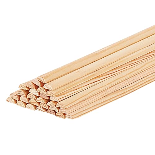 OLYCRAFT 30 Stück Rundholzstäbchen Unbehandelte Holzleisten Runddübelleisten Holzrunddübelstange Naturholzstäbe Naturholz Rundstäbchen Modellzubehör Für Holzhandwerksbedarf - 20x0.7x0.3cm von OLYCRAFT