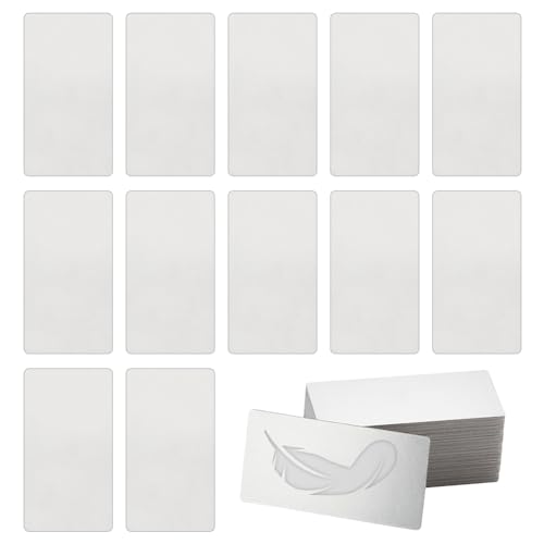 OLYCRAFT 30Pcs Etiquettes en Acier Inoxydable pour Gravure Etiquettes de marquage rectangulaires sans trou 5x2.5 cm Etiquettes de gravure pour le bricolage l'artisanat et les cadeaux - 1mm d'épaisseur von OLYCRAFT