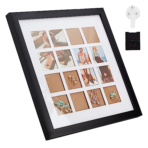 OLYCRAFT 34x34cm Quadratischer Fotorahmenständer Aus Holz Schwarzer Bilderrahmen Für 16 Foto Mehrere Bilderrahmen Mit Klarem Fenster Für Tischständer Und Wandmontage - 2cm Dicke OLYCRAFT 34x34cm Quadratischer Fotorahmenständer Aus Holz Schwarzer Bilderrahmen Für 16 Foto Mehrere Bilderrahmen Mit Klarem Fenster Für Tischständer Und Wandmontage - 2cm Dicke von OLYCRAFT
