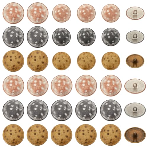 OLYCRAFT 36 Stück 6 Stile Nostalgische Metall Ösenknöpfe 2mm Loch Zinklegierung Ösenknöpfe 1 Löcher Flache Runde Metallknöpfe 22mm 25mm Vintage Antik Knopf Für Blazer Anzüge Uniform Jacke OLYCRAFT 36 Stück 6 Stile Nostalgische Metall Ösenknöpfe 2mm Loch Zinklegierung Ösenknöpfe 1 Löcher Flache Runde Metallknöpfe 22mm 25mm Vintage Antik Knopf Für Blazer Anzüge Uniform Jacke von OLYCRAFT