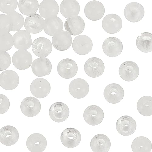 OLYCRAFT 36 Stück 8 mm Natürliche Weiße Quarzkristallperlen Runde Lose Abstandshalterperlen Glatte Edelsteinperlen Natürliche Klare Kristallperlen Mit 2.5 mm Loch Für Ohrringe Schmuckherstellung von OLYCRAFT