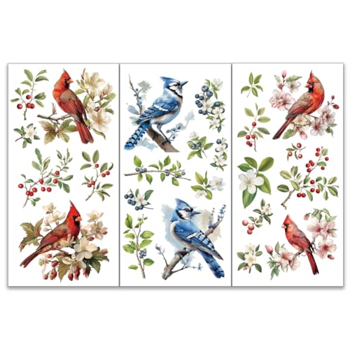 OLYCRAFT 3er-Set Weihnachtskardinal Abziehbilder, Beerenblumen & Beerenvogel Muster, Kunststoff, Naturverbunden & Fein detailiert, Sticker, für Holz, Glas, Metall & Kunststoff, Rot, Weihnachten OLYCRAFT 3er-Set Weihnachtskardinal Abziehbilder, Beerenblumen & Beerenvogel Muster, Kunststoff, Naturverbunden & Fein detailiert, Sticker, für Holz, Glas, Metall & Kunststoff, Rot, Weihnachten von OLYCRAFT
