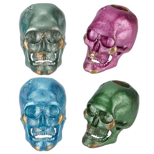 OLYCRAFT 4 Stück 4 Farben Totenkopf-Paketschnur-Perlen Europäische Metallperlen Perlen Mit Großem Loch 6 mm Loch Messing-Lanyard-Perle Skelett-Perlen Für Armbänder Halsketten DIY-Schmuckherstellung OLYCRAFT 4 Stück 4 Farben Totenkopf-Paketschnur-Perlen Europäische Metallperlen Perlen Mit Großem Loch 6 mm Loch Messing-Lanyard-Perle Skelett-Perlen Für Armbänder Halsketten DIY-Schmuckherstellung von OLYCRAFT