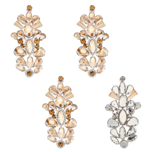 OLYCRAFT 4 Stück Hot Fix Kristall Nähapplikation 71x38mm Goldfarbene Blumen Strass Applikation Zum Aufbügeln Auf Hochzeiten Und Brautschmuck Für Haare Kostüme Schuhe Gürtel OLYCRAFT 4 Stück Hot Fix Kristall Nähapplikation 71x38mm Goldfarbene Blumen Strass Applikation Zum Aufbügeln Auf Hochzeiten Und Brautschmuck Für Haare Kostüme Schuhe Gürtel von OLYCRAFT
