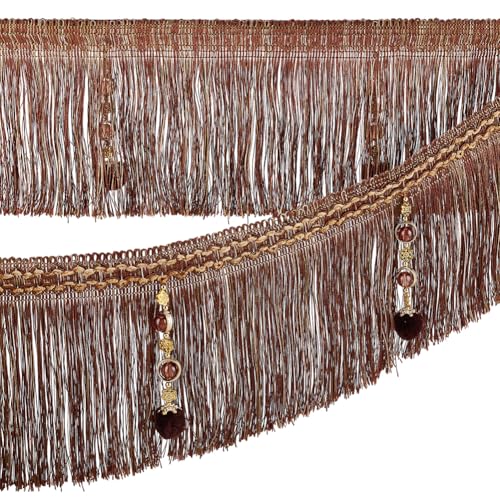 OLYCRAFT 4 m Braune Fransenquastenbesatz Mit Geflochtenen Perlen 16.5cm Breit Hängende Kugelquastenbesatz Fransenbesatz Aus Polyester Fransenband Für Vorhänge DIY Nähen Basteln Heimdekoration OLYCRAFT 4 m Braune Fransenquastenbesatz Mit Geflochtenen Perlen 16.5cm Breit Hängende Kugelquastenbesatz Fransenbesatz Aus Polyester Fransenband Für Vorhänge DIY Nähen Basteln Heimdekoration von OLYCRAFT