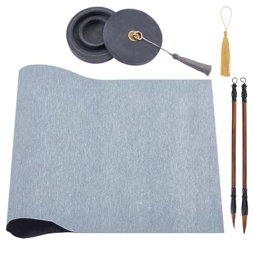 OLYCRAFT 4-teiliges chinesisches Kalligraphie-Set enthält chinesischen Kalligraphie-Tintenstein mit Ringzug und Quaste, Wasserzeichnen, Schreibtuchpinsel, natürliche Tintensteine mit Deckel zum OLYCRAFT 4-teiliges chinesisches Kalligraphie-Set enthält chinesischen Kalligraphie-Tintenstein mit Ringzug und Quaste, Wasserzeichnen, Schreibtuchpinsel, natürliche Tintensteine mit Deckel zum von OLYCRAFT