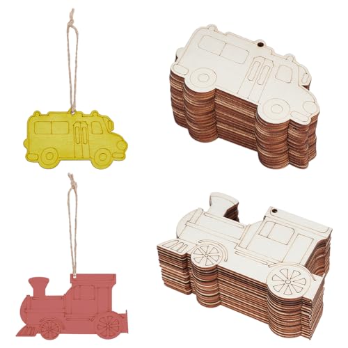 OLYCRAFT 40 Stück, 2 Stile, unlackiertes Holz, Zug-Ausschnitt zum Basteln, bemalbare Züge, Form, Holzscheiben, Zugform, Ausschnitte, Farbe, vorgebohrt, DIY-Züge, Ornamente für DIY, Handwerk OLYCRAFT 40 Stück, 2 Stile, unlackiertes Holz, Zug-Ausschnitt zum Basteln, bemalbare Züge, Form, Holzscheiben, Zugform, Ausschnitte, Farbe, vorgebohrt, DIY-Züge, Ornamente für DIY, Handwerk von OLYCRAFT