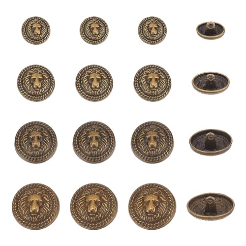 OLYCRAFT 40 Stück Blazerknöpfe aus Metall, Löwe, Vintage-Design, 15 mm, 20 mm, 23 mm, 25 mm, Schaftknöpfe für Blazer, Anzug, Mantel, Uniform und Jacke – Antik-Bronze OLYCRAFT 40 Stück Blazerknöpfe aus Metall, Löwe, Vintage-Design, 15 mm, 20 mm, 23 mm, 25 mm, Schaftknöpfe für Blazer, Anzug, Mantel, Uniform und Jacke – Antik-Bronze von OLYCRAFT