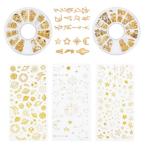 OLYCRAFT 444Stk. Star Sky Alloy Cabochons Golden Resin Fillers Constellations Anhänger Epoxidharzzubehör & 3 Blatt Nail Art Star Sky Selbstklebende Aufkleber Für DIY Nail Art Scrapbooks Resin Crafts OLYCRAFT 444Stk. Star Sky Alloy Cabochons Golden Resin Fillers Constellations Anhänger Epoxidharzzubehör & 3 Blatt Nail Art Star Sky Selbstklebende Aufkleber Für DIY Nail Art Scrapbooks Resin Crafts von OLYCRAFT
