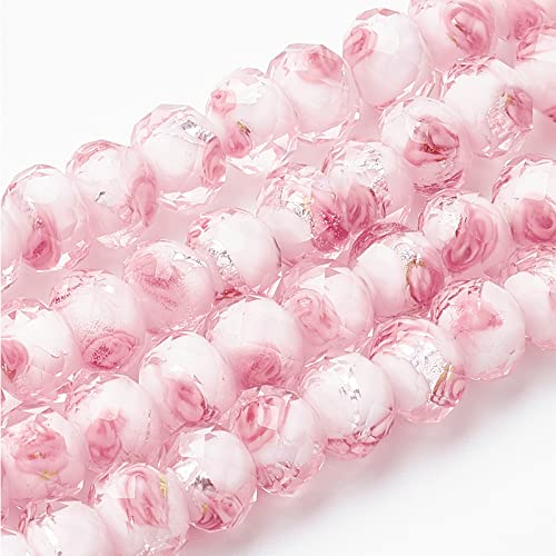 OLYCRAFT 45pcs 9~12mm Silberfolie Glas Lampwork Perlen Blumen Lampwork Perlen Glas Handgemachte Runde Lose Perlen Für Rosenkranz Machen Schmuck Handwerk Machen Mit 2mm Loch - Splitter Pink OLYCRAFT 45pcs 9~12mm Silberfolie Glas Lampwork Perlen Blumen Lampwork Perlen Glas Handgemachte Runde Lose Perlen Für Rosenkranz Machen Schmuck Handwerk Machen Mit 2mm Loch - Splitter Pink von OLYCRAFT