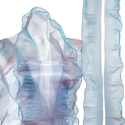 OLYCRAFT 5,5 Meter Rüschen, plissiert, Chiffonbesatz, schillerndes Rüschenband, Stahl, blau, Tüll, dekorative Rüschen, Spitzenbordüre, Retro-Organza-Stoffbesatz für DIY, Hochzeitskleid, Basteln, Nähen OLYCRAFT 5,5 Meter Rüschen, plissiert, Chiffonbesatz, schillerndes Rüschenband, Stahl, blau, Tüll, dekorative Rüschen, Spitzenbordüre, Retro-Organza-Stoffbesatz für DIY, Hochzeitskleid, Basteln, Nähen von OLYCRAFT