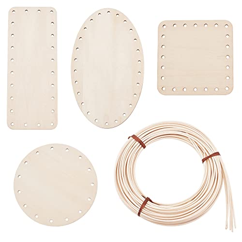 OLYCRAFT 5-teiliges Set Korb Kit Holz Gehäkelter Taschenboden Mit 3mm Rattanstäbchen Häkelkorb Holzsockel Oval Rechteck Für DIY-Stricken Korbflechten Heimdekoration OLYCRAFT 5-teiliges Set Korb Kit Holz Gehäkelter Taschenboden Mit 3mm Rattanstäbchen Häkelkorb Holzsockel Oval Rechteck Für DIY-Stricken Korbflechten Heimdekoration von OLYCRAFT
