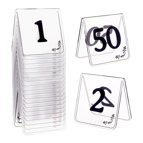 OLYCRAFT 50 Stück Acryl Tischnummernschilder Im Zeltstil 1~50 doppelseitige Durchsichtige Tischnummernschilder Acrylzelt Tischnummernständer Schilder Für Hochzeiten Partys Bankette Empfänge OLYCRAFT 50 Stück Acryl Tischnummernschilder Im Zeltstil 1~50 doppelseitige Durchsichtige Tischnummernschilder Acrylzelt Tischnummernständer Schilder Für Hochzeiten Partys Bankette Empfänge von OLYCRAFT