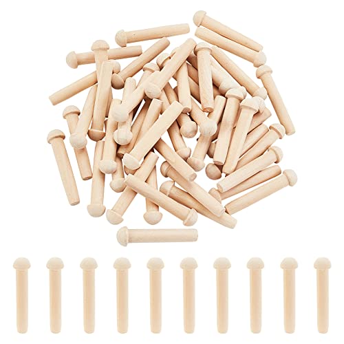 OLYCRAFT 50 Stück Mini Hölzerne Achse Peg 47mm Unfertige Hölzerne Peg leer Pilz hölzerne Peg BurlyWood Achse Pegs passt 8mm Loch hölzerne Rad für Malerei Haus Dekoration DIY Holz Handwerk liefert von OLYCRAFT