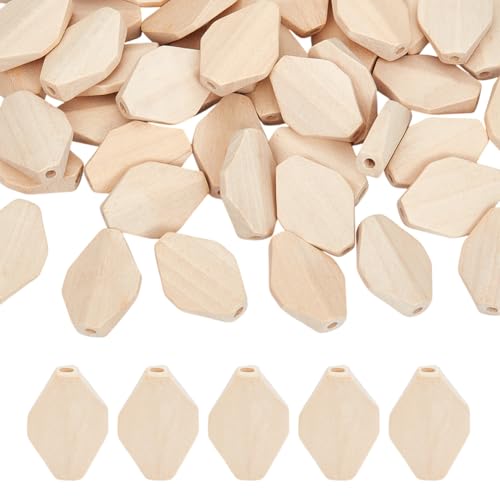 OLYCRAFT 50 Stück achteckige Holzperlen, 2,8 x 2,3 cm, unlackiert, natürliche Holzblöcke, Holzblöcke, bemalte Perlen mit 3 mm Loch für Armbänder, Schmuckherstellung, Haare, DIY, Handwerk OLYCRAFT 50 Stück achteckige Holzperlen, 2,8 x 2,3 cm, unlackiert, natürliche Holzblöcke, Holzblöcke, bemalte Perlen mit 3 mm Loch für Armbänder, Schmuckherstellung, Haare, DIY, Handwerk von OLYCRAFT