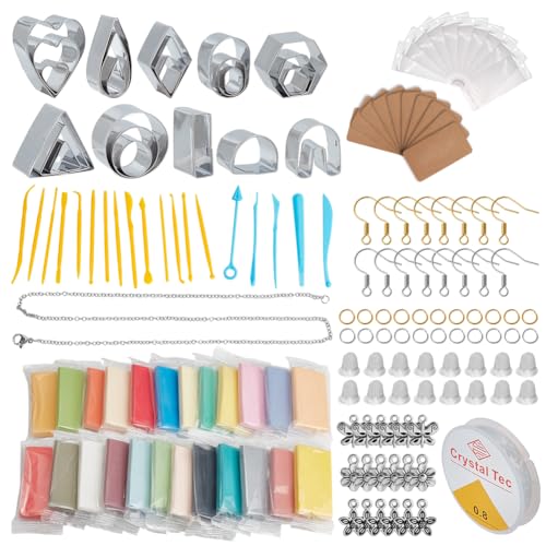 OLYCRAFT 554 Teile/Set Polymer-Ton-Ohrringherstellungs-Set, antihaftbeschichtet, Modellierset, DIY-Polymer-Ton-Schmuck-Set mit Modellierwerkzeugen, Schneidern, Ketten, Schmuckherstellung, Zubehör für OLYCRAFT 554 Teile/Set Polymer-Ton-Ohrringherstellungs-Set, antihaftbeschichtet, Modellierset, DIY-Polymer-Ton-Schmuck-Set mit Modellierwerkzeugen, Schneidern, Ketten, Schmuckherstellung, Zubehör für von OLYCRAFT