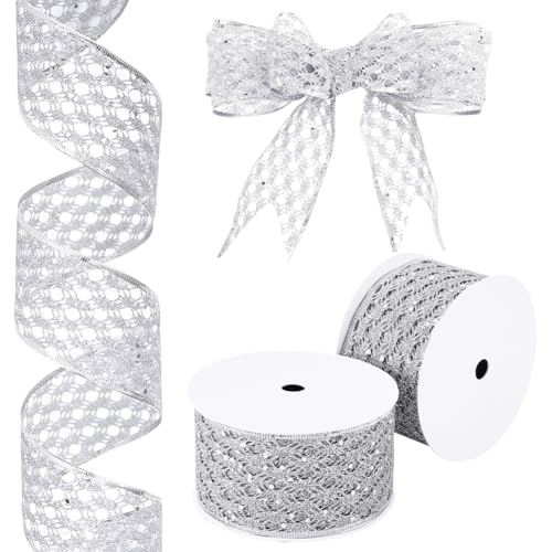 OLYCRAFT 60 Yards/54.9m Silbernes Glitzerband Glitzerndes Netzband 63mm Glitzer Diamant Drahtkantenband Drahtband Mit Glitzer Für Weihnachtsdekoration Schleifenherstellung DIY Geschenkverpackung OLYCRAFT 60 Yards/54.9m Silbernes Glitzerband Glitzerndes Netzband 63mm Glitzer Diamant Drahtkantenband Drahtband Mit Glitzer Für Weihnachtsdekoration Schleifenherstellung DIY Geschenkverpackung von OLYCRAFT