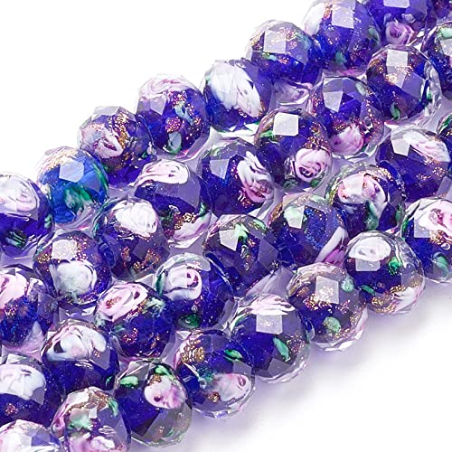OLYCRAFT 60pcs 8~10mm Gold Sand Lampwork Perlen Blumen Lampwork Perlen Glas Handgefertigte Runde Lose Perlen Für Rosenkranz Machen Schmuck Handwerk Machen Mit 2mm Loch - Mitternachtsblau OLYCRAFT 60pcs 8~10mm Gold Sand Lampwork Perlen Blumen Lampwork Perlen Glas Handgefertigte Runde Lose Perlen Für Rosenkranz Machen Schmuck Handwerk Machen Mit 2mm Loch - Mitternachtsblau von OLYCRAFT