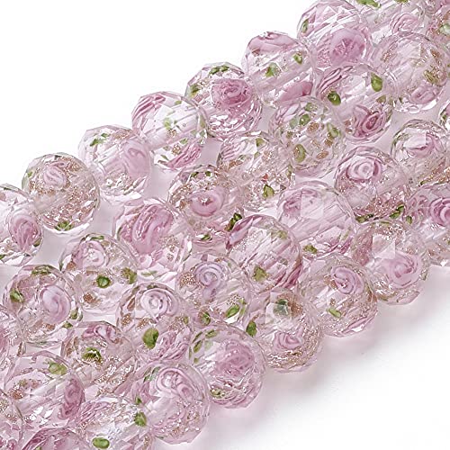 OLYCRAFT 60pcs 8~10mm Gold Sand Lampwork Perlen Blumen Lampwork Perlen Glas Handgemachte Runde Lose Perlen Für Rosenkranz Machen Schmuck Handwerk Machen Mit 2mm Loch - Rosa OLYCRAFT 60pcs 8~10mm Gold Sand Lampwork Perlen Blumen Lampwork Perlen Glas Handgemachte Runde Lose Perlen Für Rosenkranz Machen Schmuck Handwerk Machen Mit 2mm Loch - Rosa von OLYCRAFT