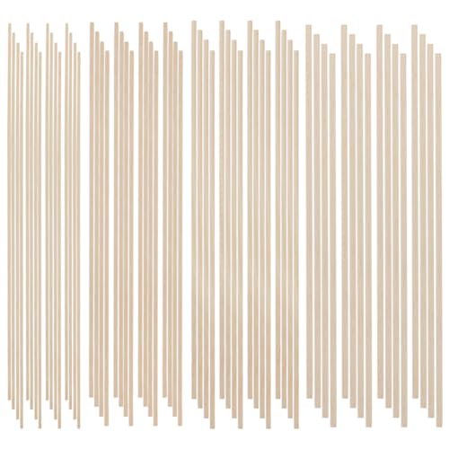 OLYCRAFT 64Pcs 4Stil Quadratische Holzstäbchen 40cm lang unbearbeitete Holzstreifen quadratische Dübel 3mm/4mm/5mm/6mm dickes Holz quadratische Dübel Stange natürliches für Holz Handwerk liefert von OLYCRAFT