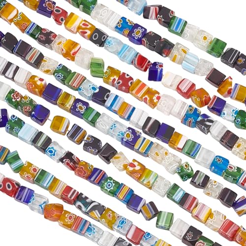 OLYCRAFT 650 Stück 6 mm sortierte Lampwork-Glasperlen, würfelförmige Millefiori-Perlen für Schmuckherstellung OLYCRAFT 650 Stück 6 mm sortierte Lampwork-Glasperlen, würfelförmige Millefiori-Perlen für Schmuckherstellung von OLYCRAFT