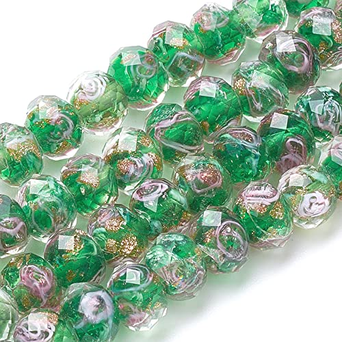 OLYCRAFT 70pcs 6~8mm Gold Sand Lampwork Perlen Blumen Lampwork Perlen Glas Handgemachte Runde Lose Perlen Für Rosenkranz Machen Schmuck Handwerk Machen Mit 2mm Loch - Grün OLYCRAFT 70pcs 6~8mm Gold Sand Lampwork Perlen Blumen Lampwork Perlen Glas Handgemachte Runde Lose Perlen Für Rosenkranz Machen Schmuck Handwerk Machen Mit 2mm Loch - Grün von OLYCRAFT