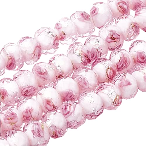OLYCRAFT 70pcs 6~8mm Silberfolie Glas Lampwork Perlen Blumen Lampwork Perlen Glas Handgemachte Runde Lose Perlen Für Rosenkranz Machen Schmuck Handwerk Machen Mit 2mm Loch - Splitter Pink OLYCRAFT 70pcs 6~8mm Silberfolie Glas Lampwork Perlen Blumen Lampwork Perlen Glas Handgemachte Runde Lose Perlen Für Rosenkranz Machen Schmuck Handwerk Machen Mit 2mm Loch - Splitter Pink von OLYCRAFT