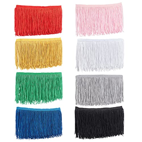 OLYCRAFT 8 Stränge 2 Yards Fransen Spitzenbesatz Polyester Quaste Fransenbesatz 4 Zoll Breit Mehrfarbige Spitzenbesatz Band Fransen Für Kleidung Accessoires Lateinische Kleiderdekoration - 8 Farben OLYCRAFT 8 Stränge 2 Yards Fransen Spitzenbesatz Polyester Quaste Fransenbesatz 4 Zoll Breit Mehrfarbige Spitzenbesatz Band Fransen Für Kleidung Accessoires Lateinische Kleiderdekoration - 8 Farben von OLYCRAFT