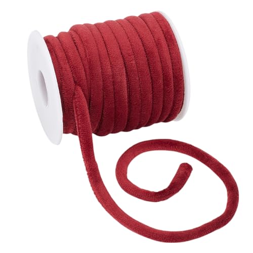 OLYCRAFT Rote Samtschnur, weiches Samtband, rund, Chokerkordel, Samt, Bastelfaden, Schnur mit Spule für Choker, Halskette, Schmuckherstellung, Nähzubehör, 9,1 m, 8 mm OLYCRAFT Rote Samtschnur, weiches Samtband, rund, Chokerkordel, Samt, Bastelfaden, Schnur mit Spule für Choker, Halskette, Schmuckherstellung, Nähzubehör, 9,1 m, 8 mm von OLYCRAFT