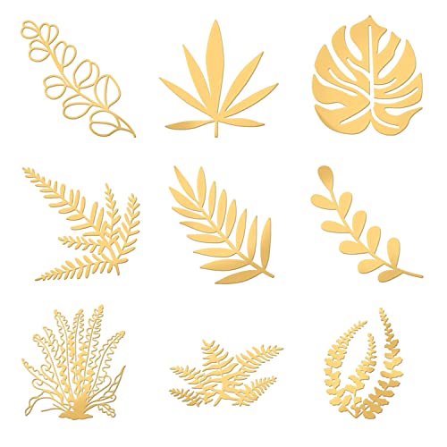 OLYCRAFT 9 Blattmuster Goldene Messing Aufkleber Goldstempel Aufkleber Blätter Selbstklebende Metall Aufkleber für Kartenherstellung Sammelalben DIY Kunsthandwerk - 4 x 4 cm OLYCRAFT 9 Blattmuster Goldene Messing Aufkleber Goldstempel Aufkleber Blätter Selbstklebende Metall Aufkleber für Kartenherstellung Sammelalben DIY Kunsthandwerk - 4 x 4 cm von OLYCRAFT