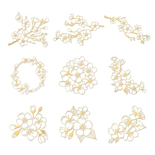 OLYCRAFT 9 Stück 4x4 cm Kirschblüten-Metallaufkleber März Kirschblüten Selbstklebende Goldaufkleber Blumenthema Metall-Goldaufkleber Für Sammelalben DIY-Harzhandwerk Telefon-Wasserflaschen-Dekor OLYCRAFT 9 Stück 4x4 cm Kirschblüten-Metallaufkleber März Kirschblüten Selbstklebende Goldaufkleber Blumenthema Metall-Goldaufkleber Für Sammelalben DIY-Harzhandwerk Telefon-Wasserflaschen-Dekor von OLYCRAFT