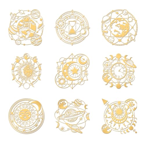 OLYCRAFT 9 Stück 4x4 cm Mysteriöse Universum-Aufkleber Sterne Mond Sonne Selbstklebende Goldene Metall-Gold-Aufkleber Für Sammelalben DIY-Harzhandwerk Telefon-/Wasserflaschen-Dekor OLYCRAFT 9 Stück 4x4 cm Mysteriöse Universum-Aufkleber Sterne Mond Sonne Selbstklebende Goldene Metall-Gold-Aufkleber Für Sammelalben DIY-Harzhandwerk Telefon-/Wasserflaschen-Dekor von OLYCRAFT