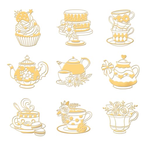 OLYCRAFT 9 Stück 4x4 cm Nachmittagstee-Metallaufkleber Tassen Teesets Kuchen Selbstklebende Goldaufkleber Teethema Metall-Goldaufkleber Für Sammelalben DIY-Harzhandwerk Telefon Wasserflaschendekor OLYCRAFT 9 Stück 4x4 cm Nachmittagstee-Metallaufkleber Tassen Teesets Kuchen Selbstklebende Goldaufkleber Teethema Metall-Goldaufkleber Für Sammelalben DIY-Harzhandwerk Telefon Wasserflaschendekor von OLYCRAFT