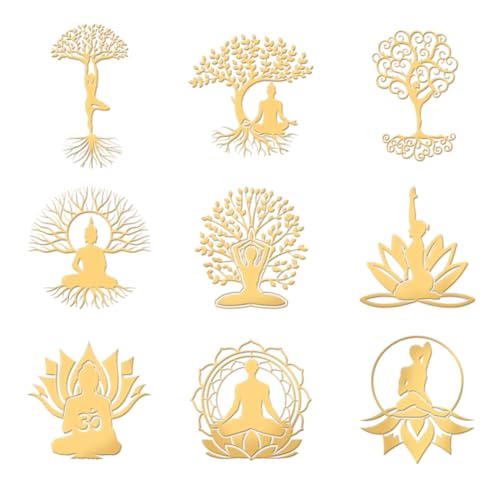 OLYCRAFT 9 Stück 4x4cm Baum Des Lebens Metallaufkleber Yoga Lotus Selbstklebende Goldene Aufkleber Buddha Baum Metallgoldaufkleber Für Sammelalben DIY Harz Handwerk Telefon Wasserflasche Dekor OLYCRAFT 9 Stück 4x4cm Baum Des Lebens Metallaufkleber Yoga Lotus Selbstklebende Goldene Aufkleber Buddha Baum Metallgoldaufkleber Für Sammelalben DIY Harz Handwerk Telefon Wasserflasche Dekor von OLYCRAFT
