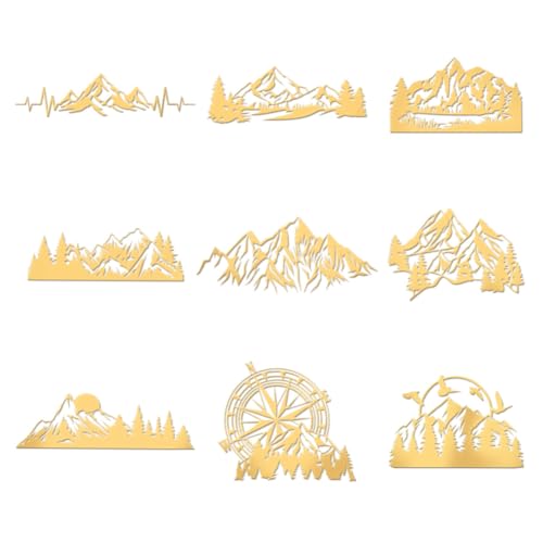 OLYCRAFT 9 Stück 4x4cm Bergmuster Metallaufkleber Wald Selbstklebende Goldene Aufkleber Kompass Vogel Metallgoldaufkleber Für Sammelalben DIY Harz Kunsthandwerk Telefon Wasserflasche Dekor OLYCRAFT 9 Stück 4x4cm Bergmuster Metallaufkleber Wald Selbstklebende Goldene Aufkleber Kompass Vogel Metallgoldaufkleber Für Sammelalben DIY Harz Kunsthandwerk Telefon Wasserflasche Dekor von OLYCRAFT
