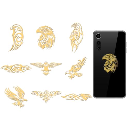 OLYCRAFT 9 Stück 4x4cm Goldene Metallaufkleber Adlermuster Metallaufkleber Vogel Selbstklebende Aufkleber Adler Epoxidaufkleber Metallaufkleber Für DIY Scrapbooks Epoxidharz Dekoration von OLYCRAFT