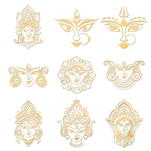 OLYCRAFT 9 Stück 4x4cm Goldene Metallaufkleber Durga Gesichtsaufkleber Selbstklebende Indien Themenaufkleber Mandala Goldene Epoxidaufkleber Für DIY Sammelalben Epoxidharz Wasserflaschendekor OLYCRAFT 9 Stück 4x4cm Goldene Metallaufkleber Durga Gesichtsaufkleber Selbstklebende Indien Themenaufkleber Mandala Goldene Epoxidaufkleber Für DIY Sammelalben Epoxidharz Wasserflaschendekor von OLYCRAFT