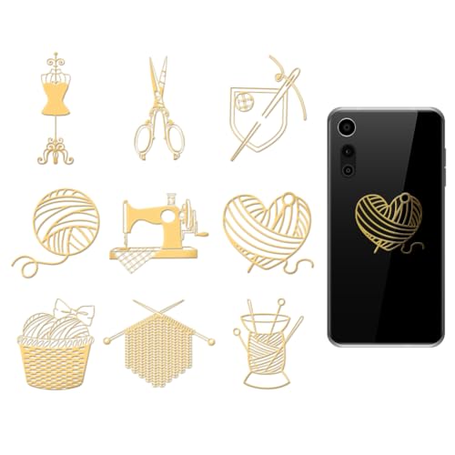 OLYCRAFT 9 Stück 4x4cm Goldene Metallaufkleber Zum Nähen Metallaufkleber Selbstklebende Aufkleber Nähmaschine Epoxidaufkleber Metallaufkleber Für DIY Scrapbooks Epoxidharz Dekoration von OLYCRAFT
