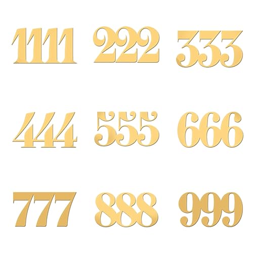 OLYCRAFT 9 Stück 4x4cm Zahlen Themenaufkleber Zahlen 1 bis 9 Aufkleber Selbstklebende Goldene Metallaufkleber Textthemen Metallaufkleber Energieaufkleber Für DIY Basteln Telefondekoration von OLYCRAFT