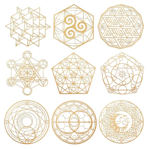OLYCRAFT 9 Stück Heilige Geometrie Metall Aufkleber 40mm Blume Des Lebens Orgon Pyramide Aufkleber Edelstahl Gold Aufkleber Für Sammelalben DIY Kunstharz Handwerk Wasserflasche Dekoration OLYCRAFT 9 Stück Heilige Geometrie Metall Aufkleber 40mm Blume Des Lebens Orgon Pyramide Aufkleber Edelstahl Gold Aufkleber Für Sammelalben DIY Kunstharz Handwerk Wasserflasche Dekoration von OLYCRAFT