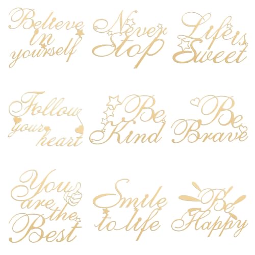 OLYCRAFT 9 Stück Inspirierendes Zitat Muster Aufkleber Metall Golden Messing Aufkleber Selbstklebende Wörter Energie Aufkleber für DIY Basteln Sammelalben Epoxidharz Kunst Dekorationen 4x4cm OLYCRAFT 9 Stück Inspirierendes Zitat Muster Aufkleber Metall Golden Messing Aufkleber Selbstklebende Wörter Energie Aufkleber für DIY Basteln Sammelalben Epoxidharz Kunst Dekorationen 4x4cm von OLYCRAFT