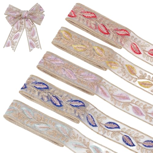OLYCRAFT 9 m Jacquard Bandbesatz 4.4cm Breit Jacquard Polyesterbänder Blattmuster Netz Spitzenbesatz Band Gewebter Stickbesatz Für Heimwerker Nähen Basteln Handgefertigte Taschen Gürtel OLYCRAFT 9 m Jacquard Bandbesatz 4.4cm Breit Jacquard Polyesterbänder Blattmuster Netz Spitzenbesatz Band Gewebter Stickbesatz Für Heimwerker Nähen Basteln Handgefertigte Taschen Gürtel von OLYCRAFT